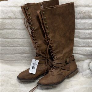 Mossimo Supply Co. Tan Lace-Up Boots
